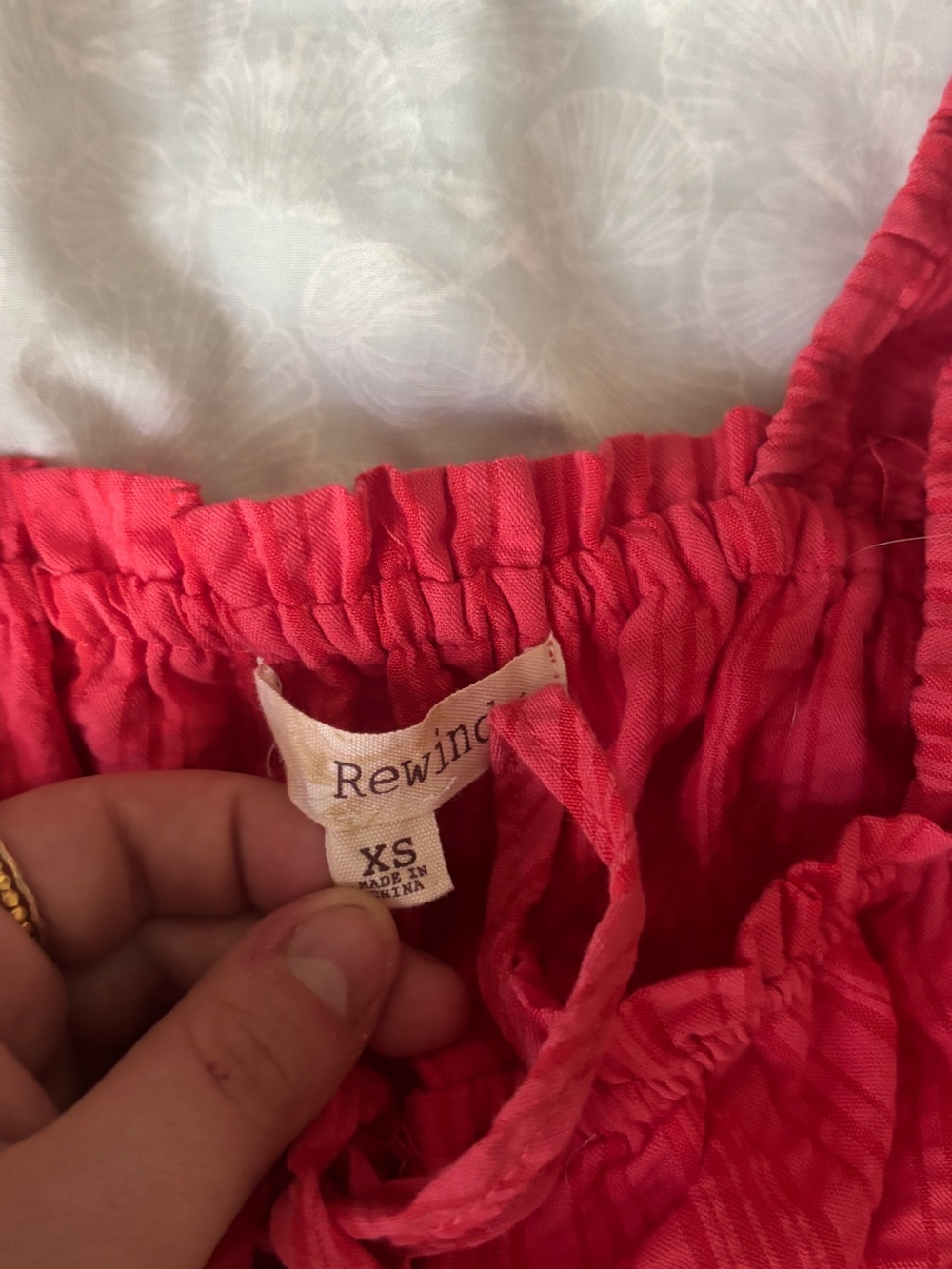 Red Ruffled Button-Front babydoll Top - Picture 2 of 3
